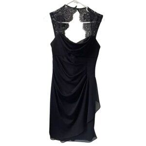 Scarlett Dress Women's Size 4 Lace Shoulder Halter Sheath Wrap Layer